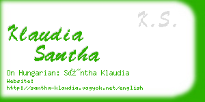 klaudia santha business card